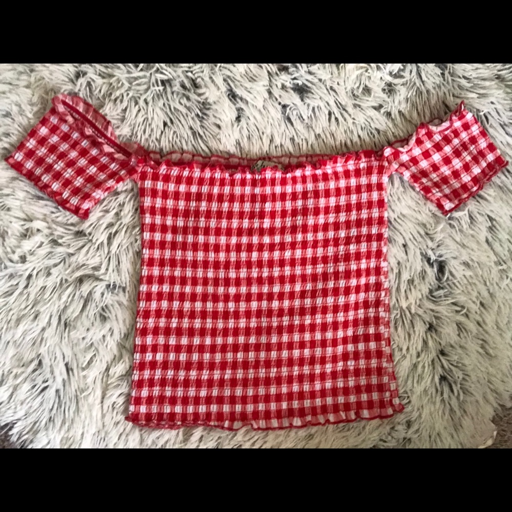 smocked crop top NWOT